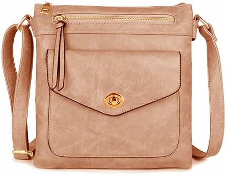 The Accessory Co. Womens Cross Body Bag Messenger Multi Compartment Large Over Shoulder Satchel Handbag Long Strap